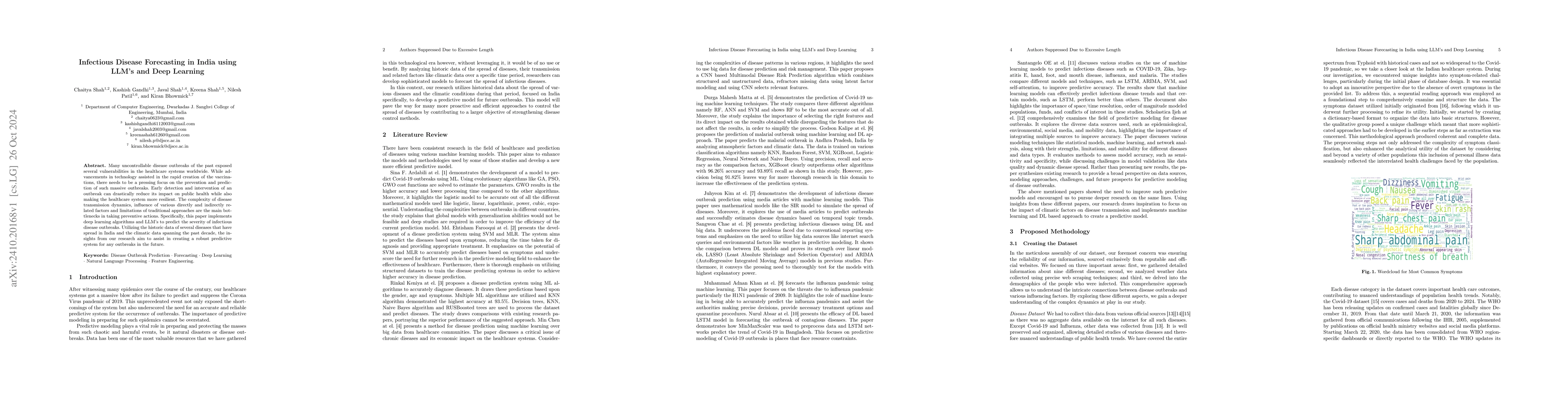 Thumbnail for Infectious Disease Forecasting in India using LLM's and Deep Learning