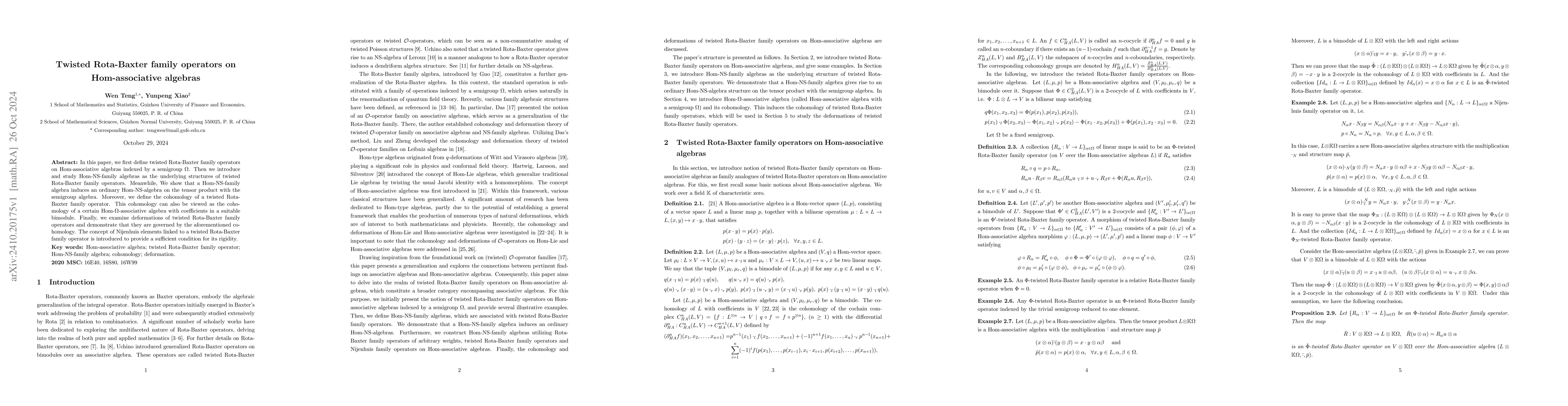 Thumbnail for Twisted Rota-Baxter family operators on Hom-associative algebras