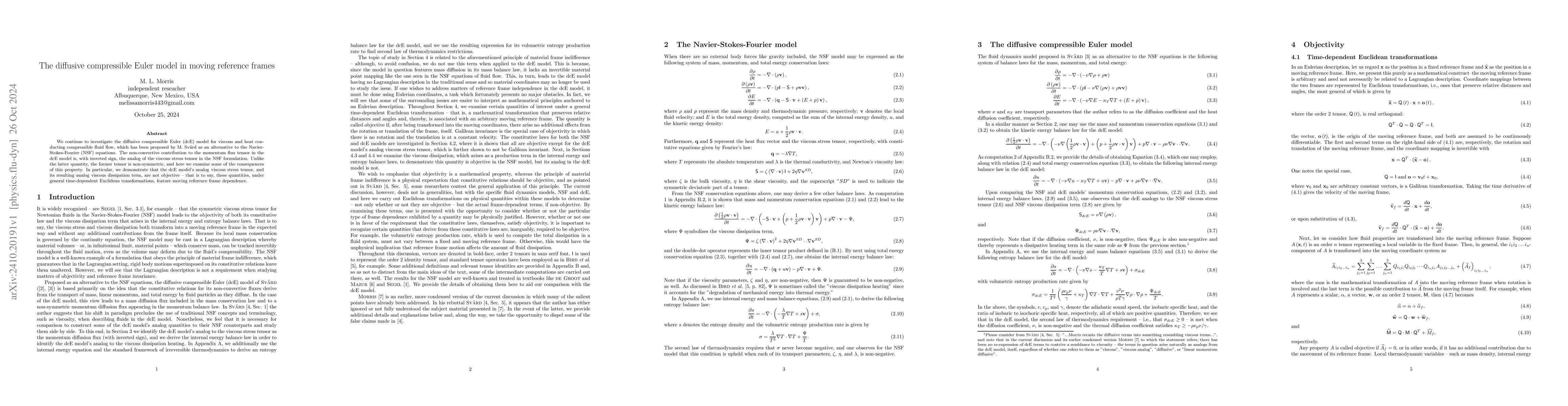 Thumbnail for The diffusive compressible Euler model in moving reference frames