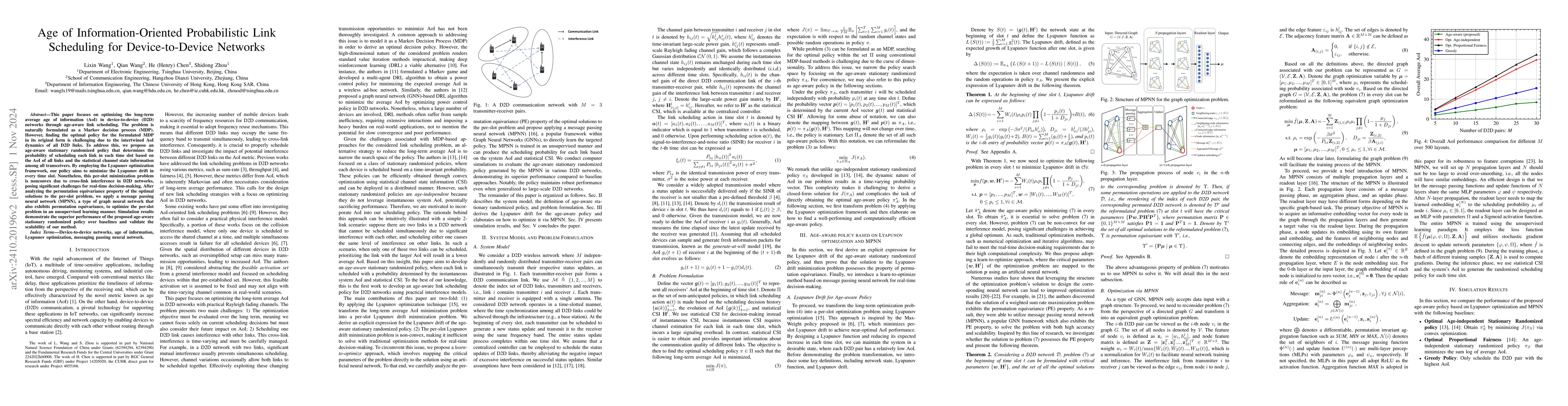 Thumbnail for Age of Information-Oriented Probabilistic Link Scheduling for
  Device-to-Device Networks
