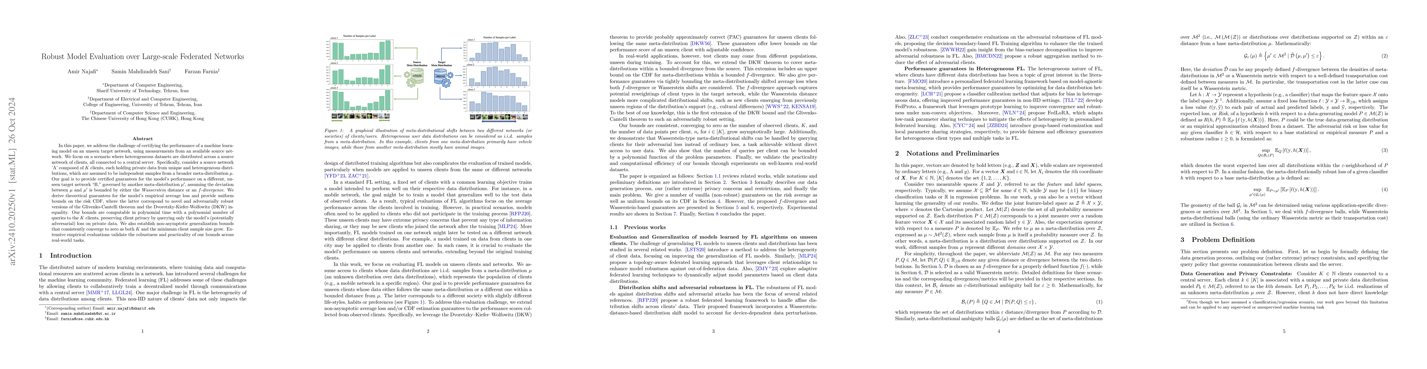 Thumbnail for Robust Model Evaluation over Large-scale Federated Networks