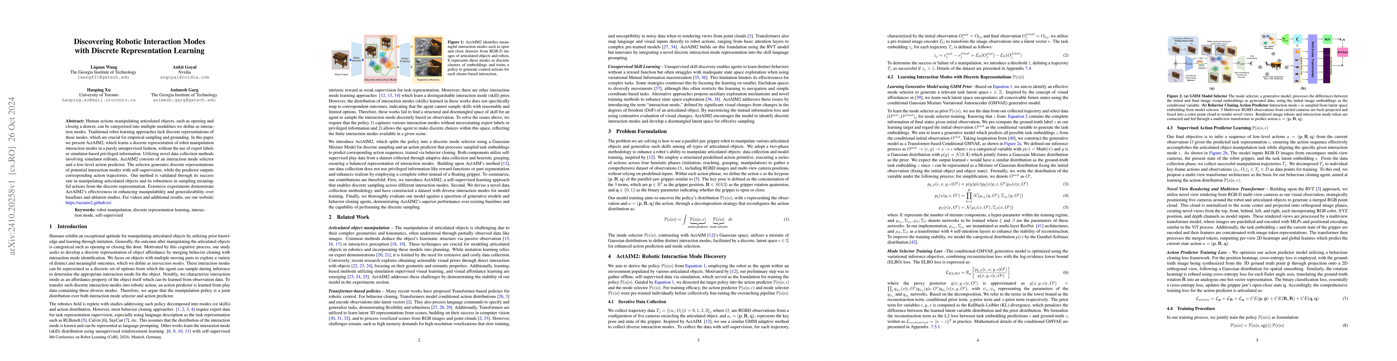 Thumbnail for Discovering Robotic Interaction Modes with Discrete Representation
  Learning