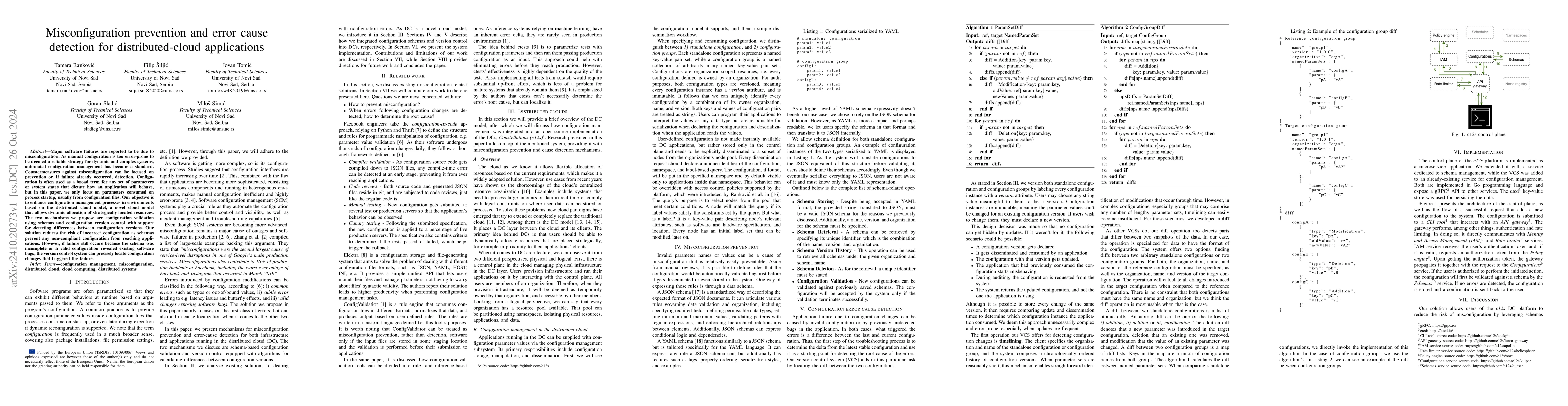 Thumbnail for Misconfiguration prevention and error cause detection for
  distributed-cloud applications