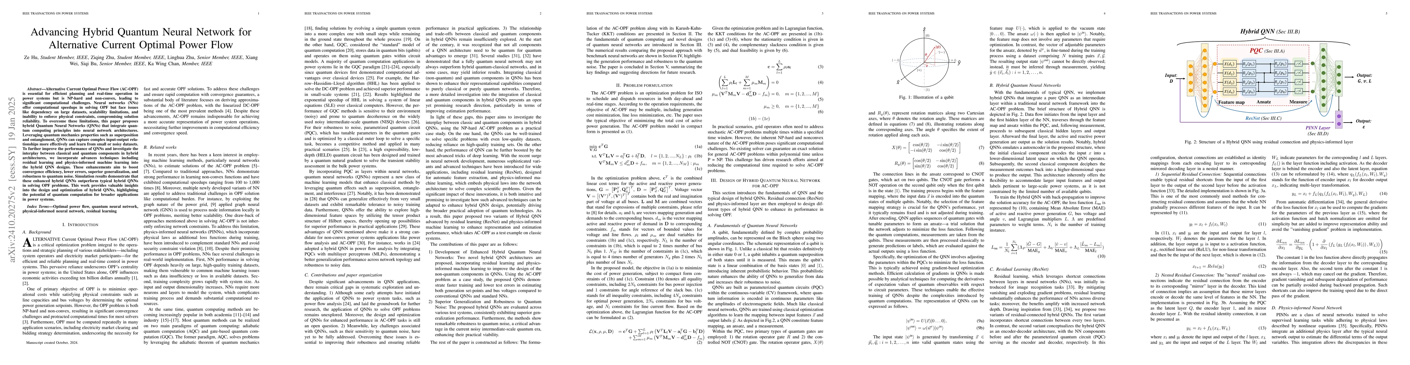 Thumbnail for Advancing Hybrid Quantum Neural Network for Alternative Current Optimal
  Power Flow