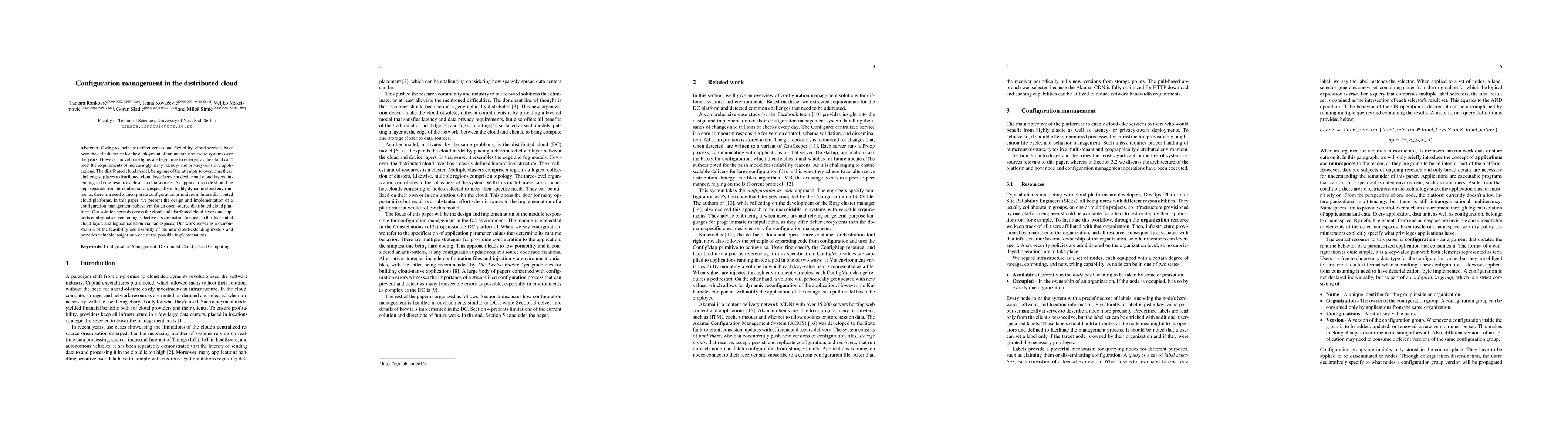 Thumbnail for Configuration management in the distributed cloud