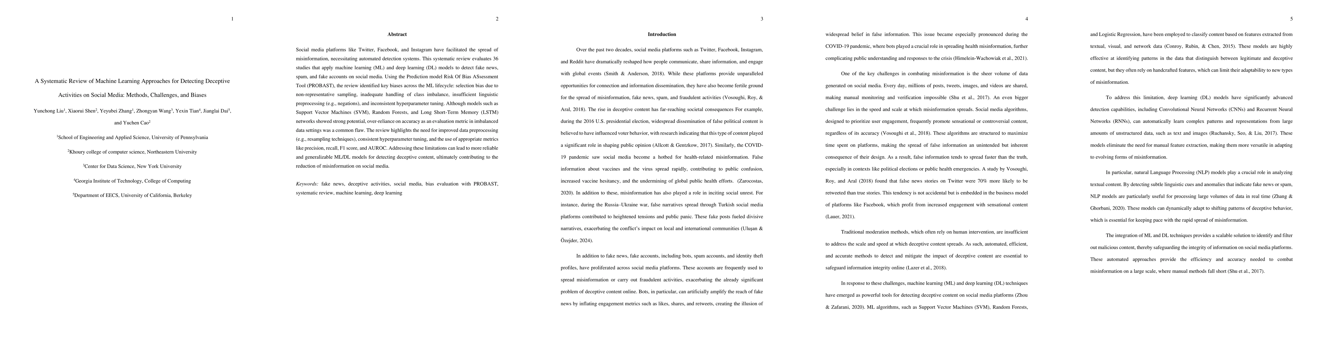Thumbnail for A Systematic Review of Machine Learning Approaches for Detecting
  Deceptive Activities on Social Media: Methods, Challenges, and Biases