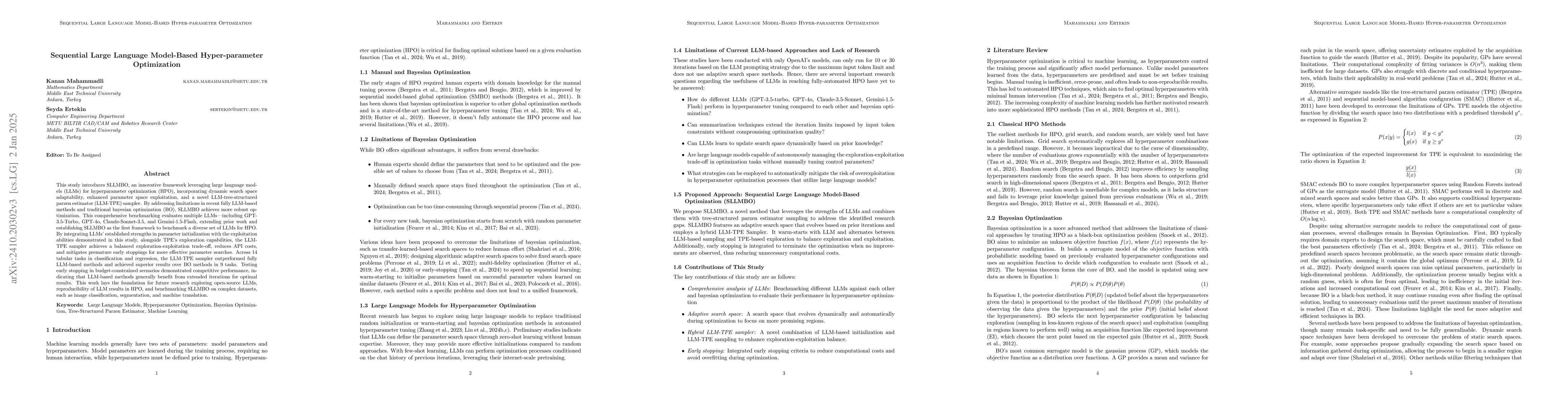 Thumbnail for Sequential Large Language Model-Based Hyper-Parameter Optimization
