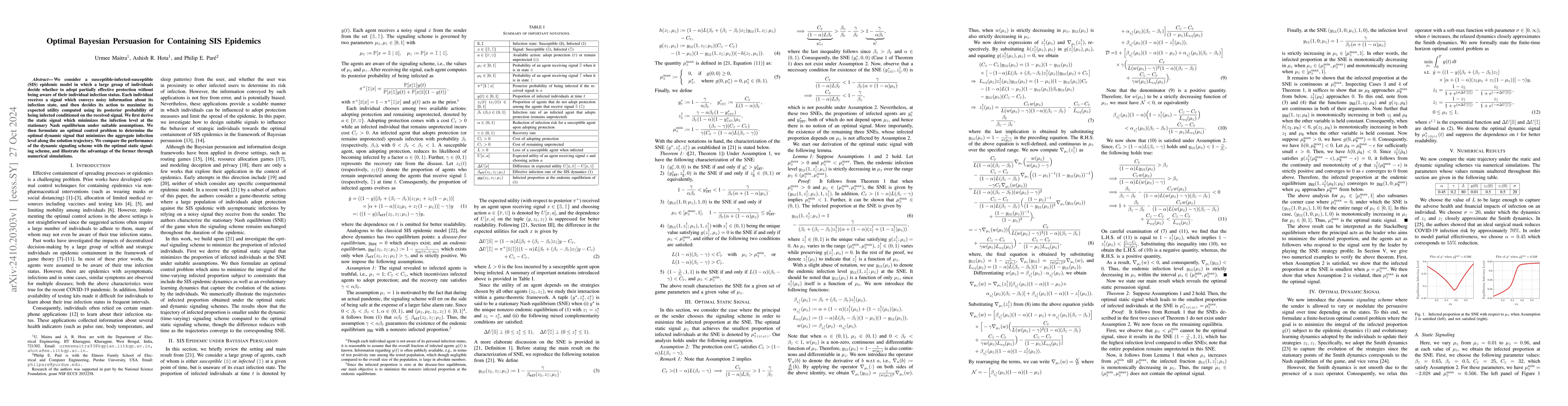 Thumbnail for Optimal Bayesian Persuasion for Containing SIS Epidemics