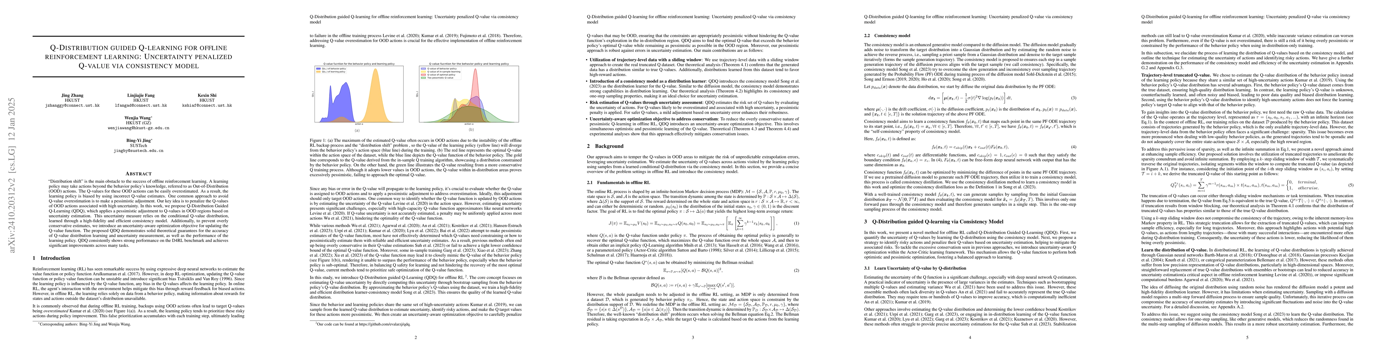 Thumbnail for Q-Distribution guided Q-learning for offline reinforcement learning:
  Uncertainty penalized Q-value via consistency model