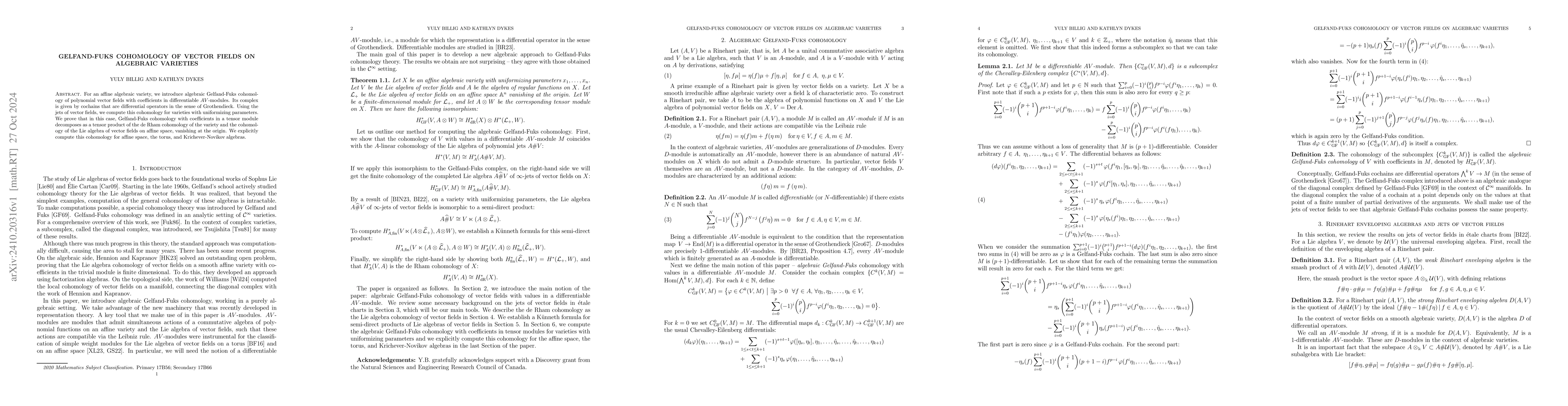 Thumbnail for Gelfand-Fuks cohomology of vector fields on algebraic varieties