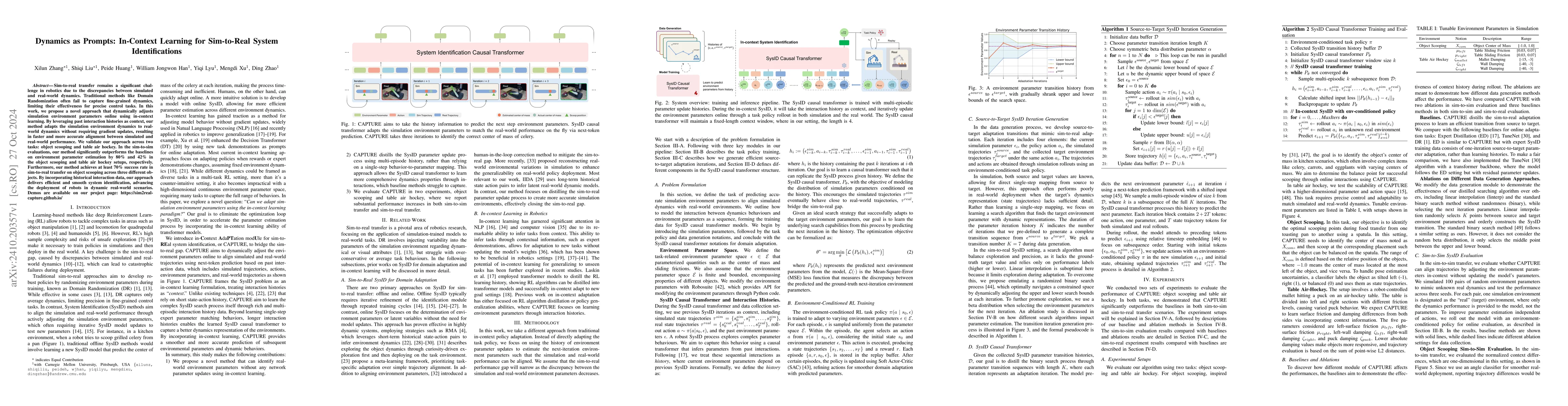 Thumbnail for Dynamics as Prompts: In-Context Learning for Sim-to-Real System
  Identifications