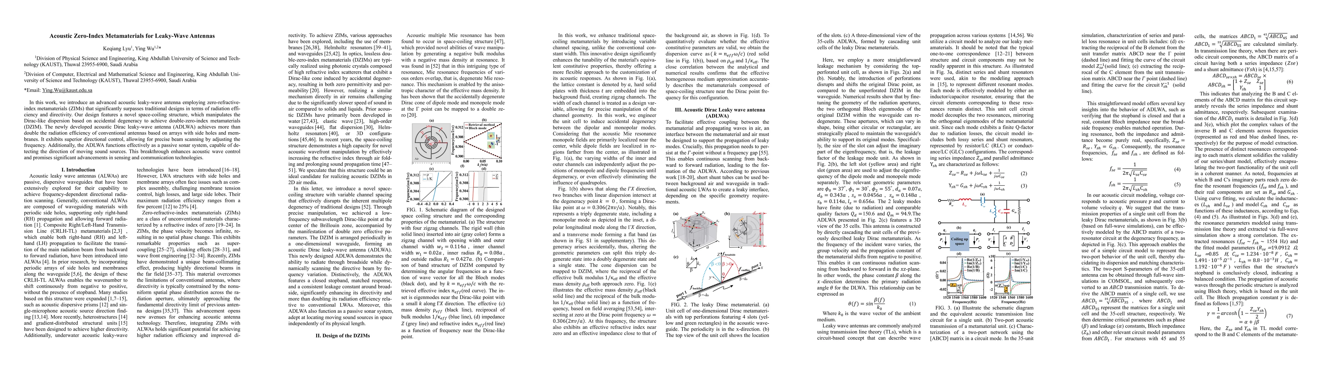 Thumbnail for Acoustic Zero-Index Metamaterials for Leaky-Wave Antennas