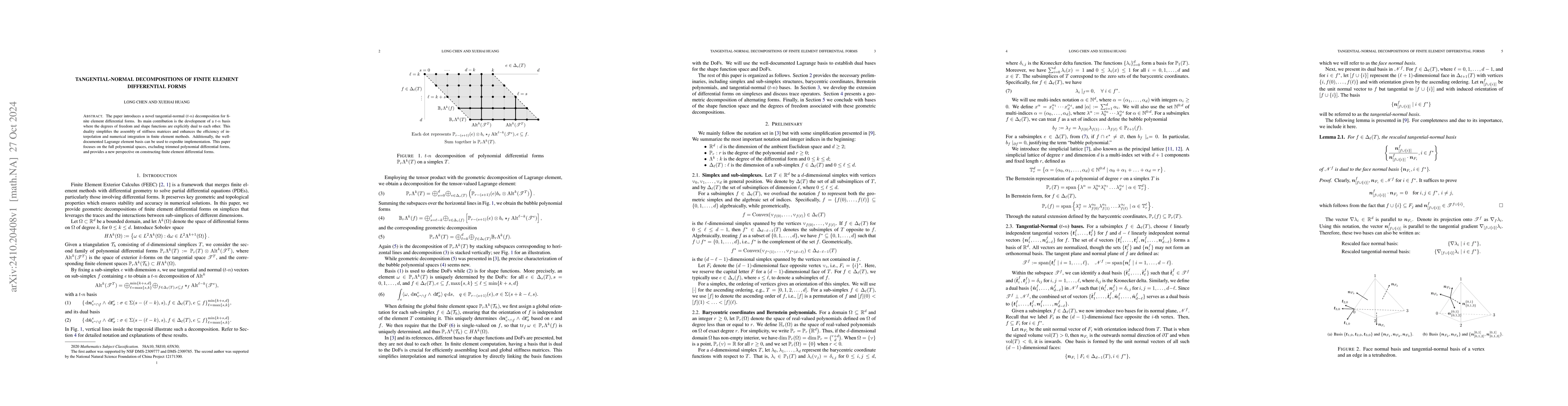 Thumbnail for Tangential-Normal Decompositions of Finite Element Differential Forms