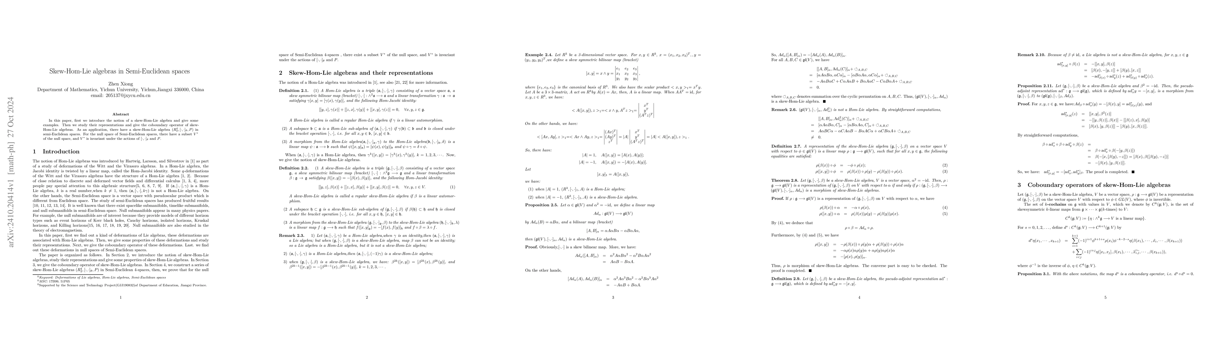 Thumbnail for Skew-Hom-Lie algebras in Semi-Euclidean spaces