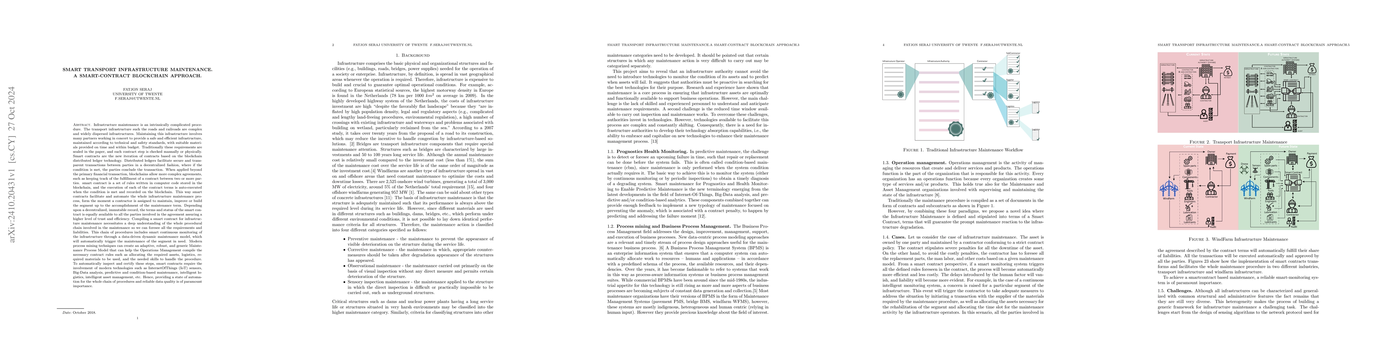 Thumbnail for Smart Transport Infrastructure Maintenance: A Smart-Contract Blockchain
  Approach