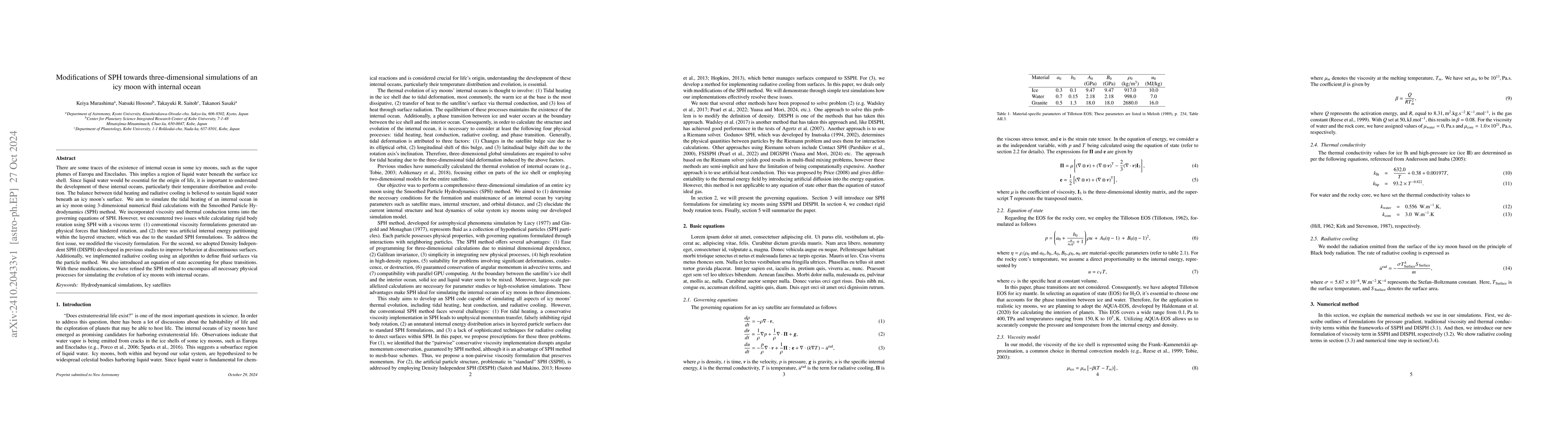 Thumbnail for Modifications of SPH towards three-dimensional simulations of an icy
  moon with internal ocean
