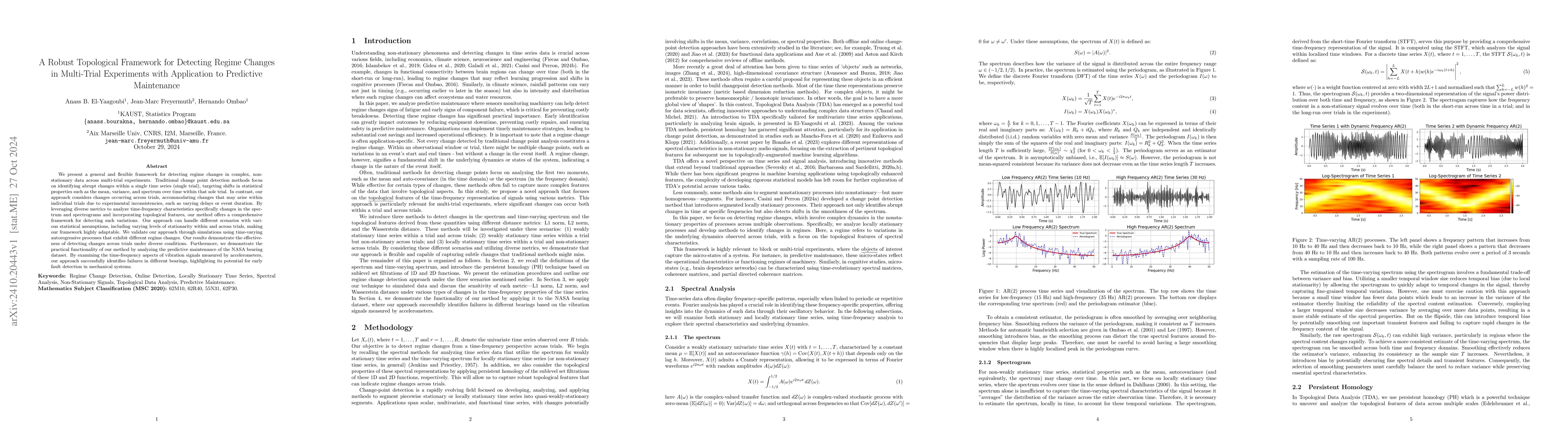 Thumbnail for A Robust Topological Framework for Detecting Regime Changes in
  Multi-Trial Experiments with Application to Predictive Maintenance