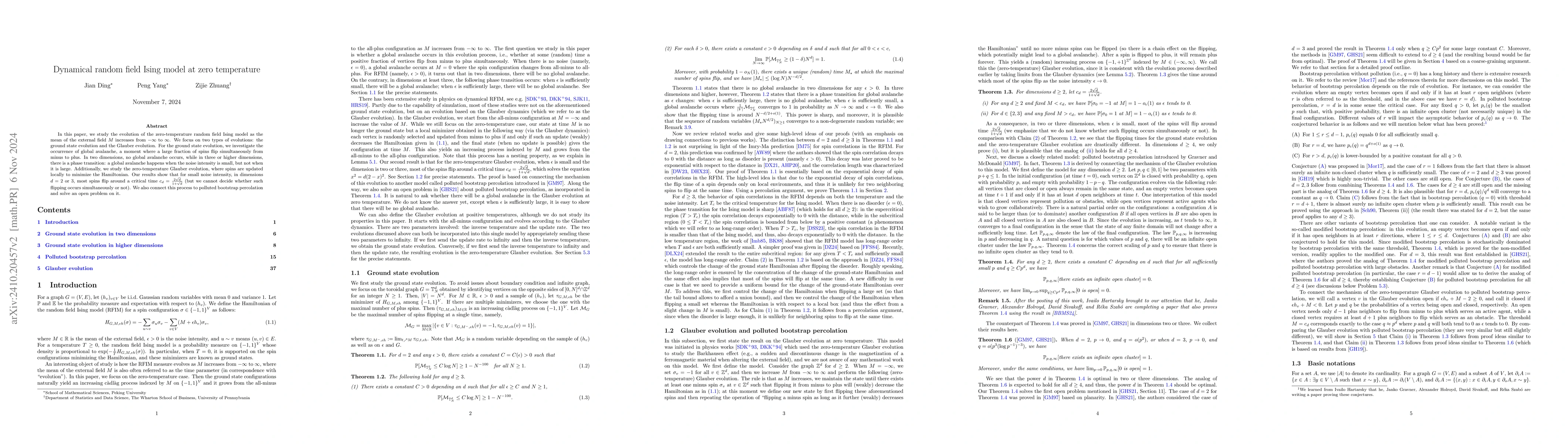 Thumbnail for Dynamical random field Ising model at zero temperature