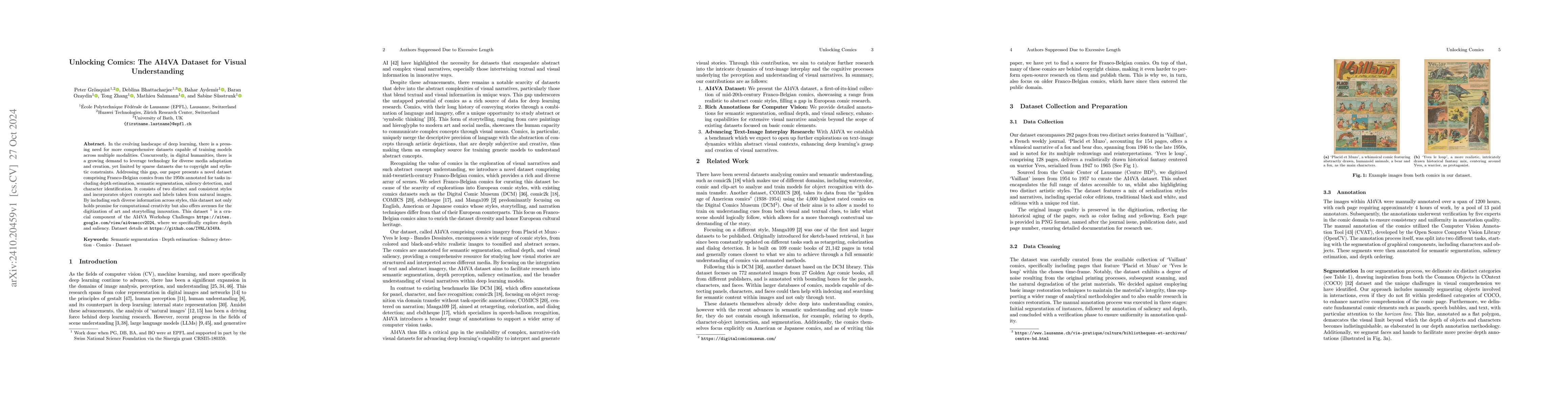 Thumbnail for Unlocking Comics: The AI4VA Dataset for Visual Understanding