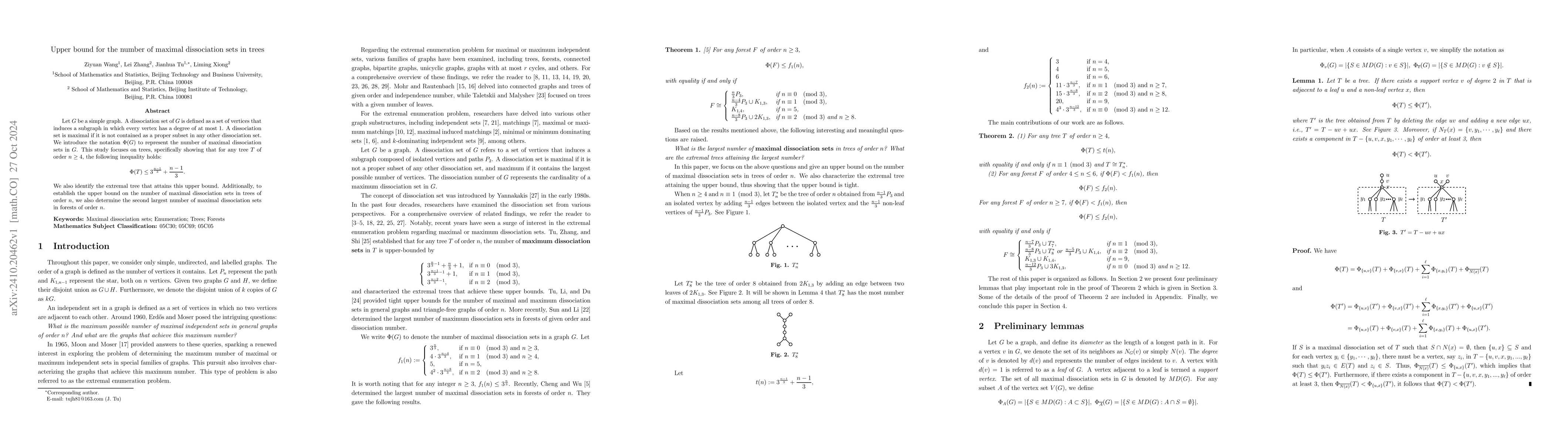 Thumbnail for Upper bound for the number of maximal dissociation sets in trees