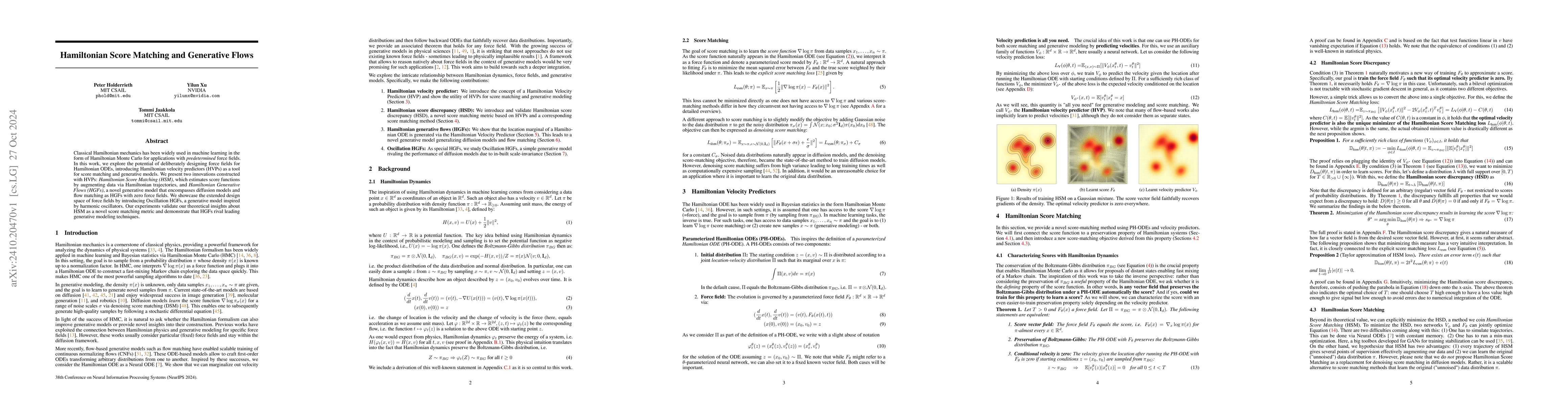 Thumbnail for Hamiltonian Score Matching and Generative Flows