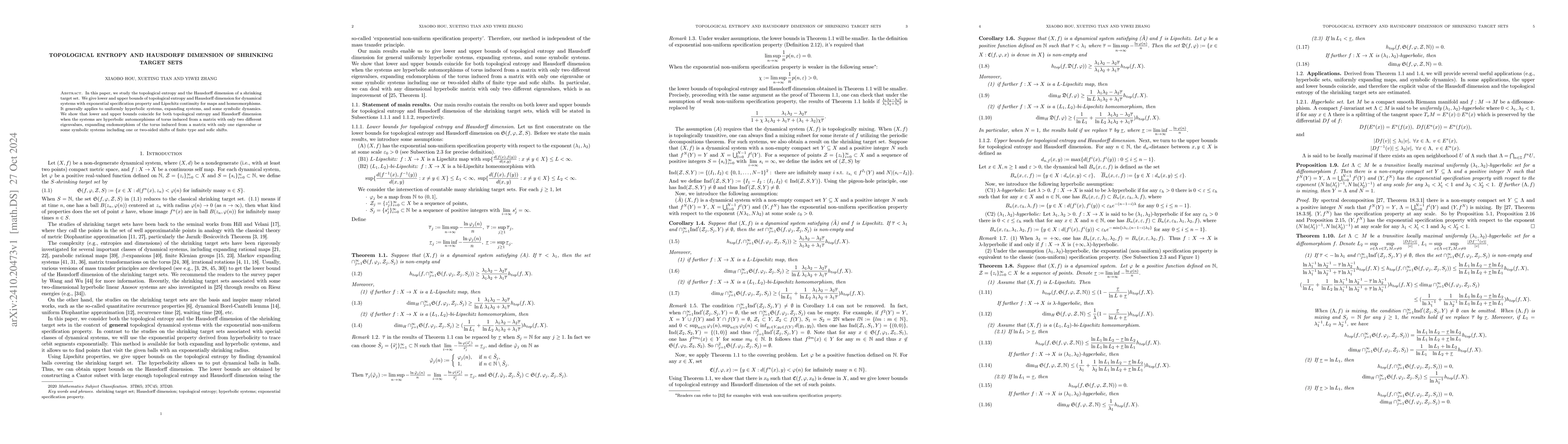 Thumbnail for Topological entropy and Hausdorff dimension of shrinking target sets