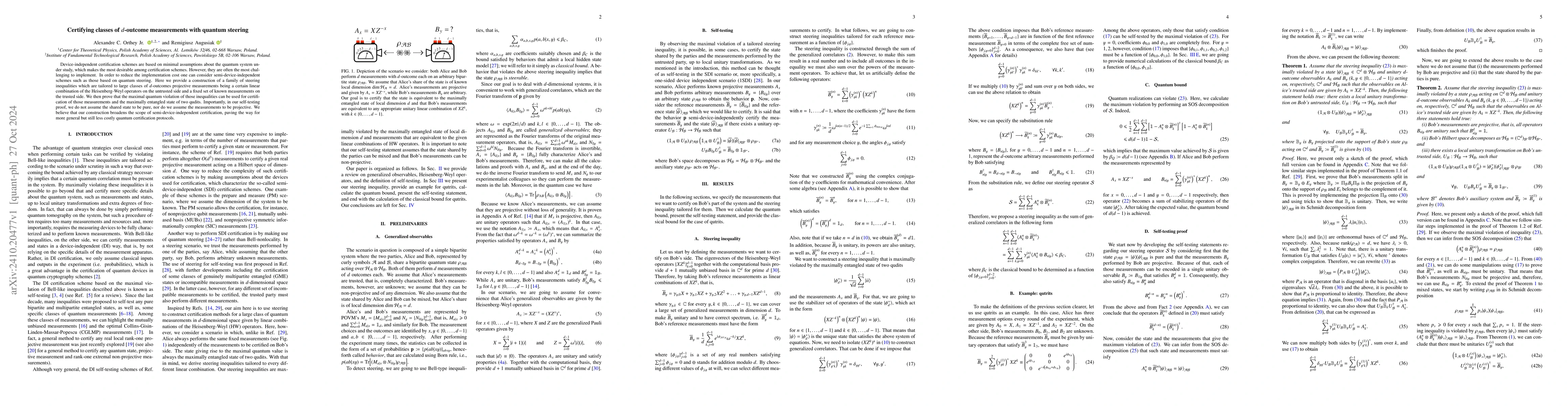 Thumbnail for Certifying classes of $d$-outcome measurements with quantum steering