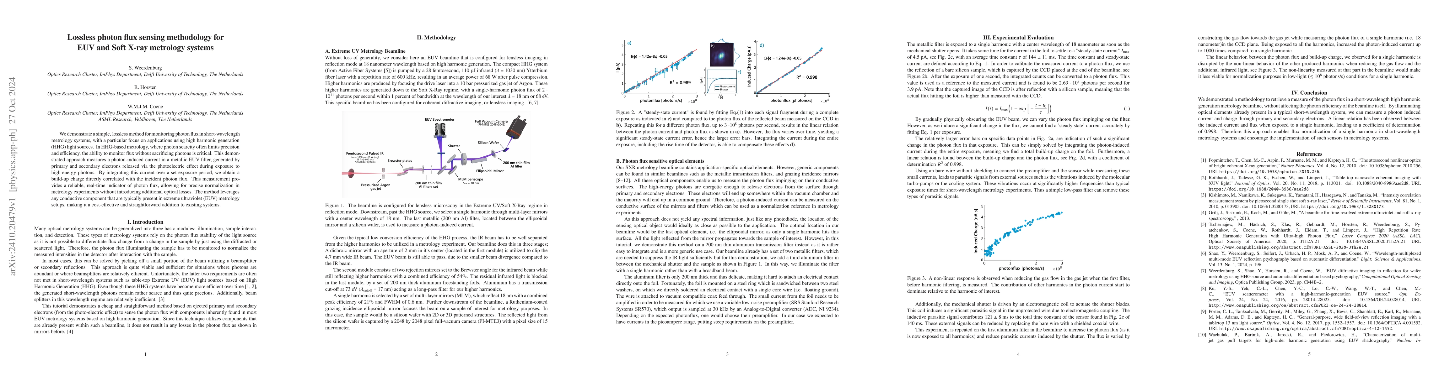 Thumbnail for Lossless photon flux sensing methodology for EUV and Soft X-ray
  metrology systems