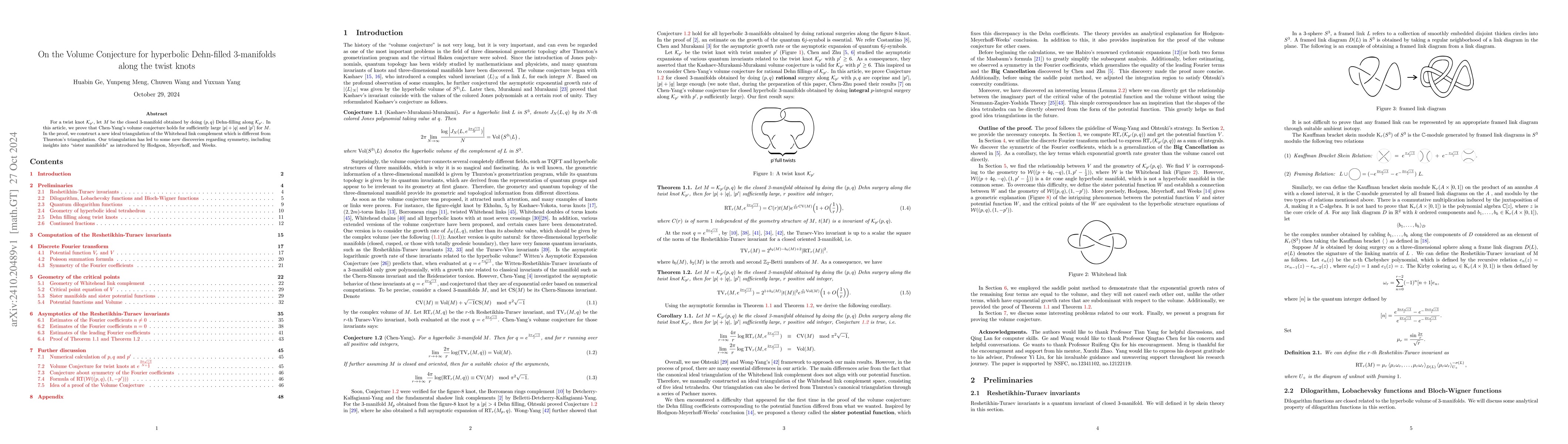 Thumbnail for On the Volume Conjecture for hyperbolic Dehn-filled 3-manifolds along
  the twist knots