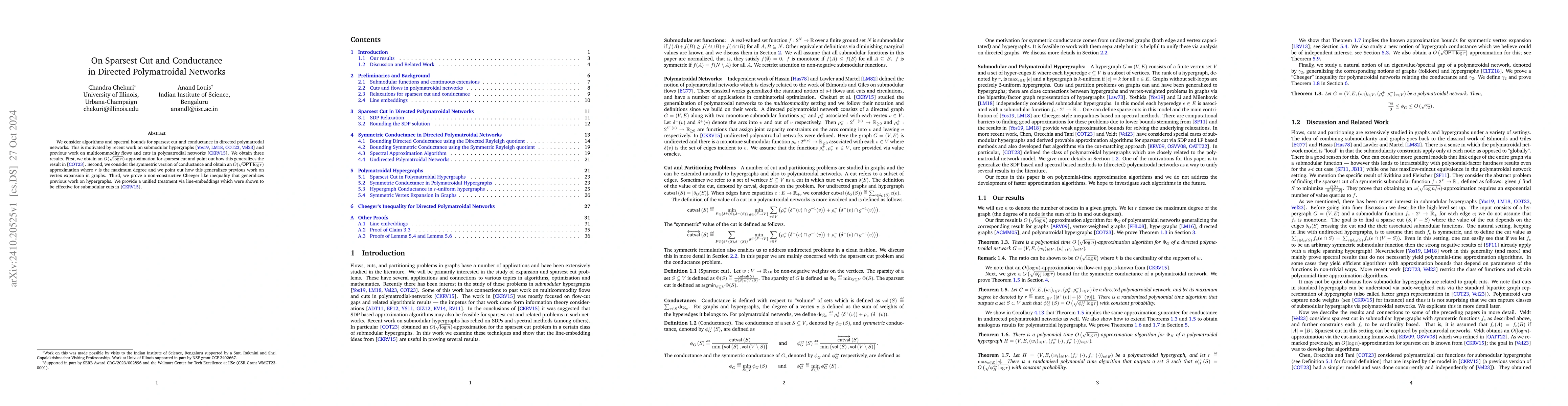 Thumbnail for On Sparsest Cut and Conductance in Directed Polymatroidal Networks