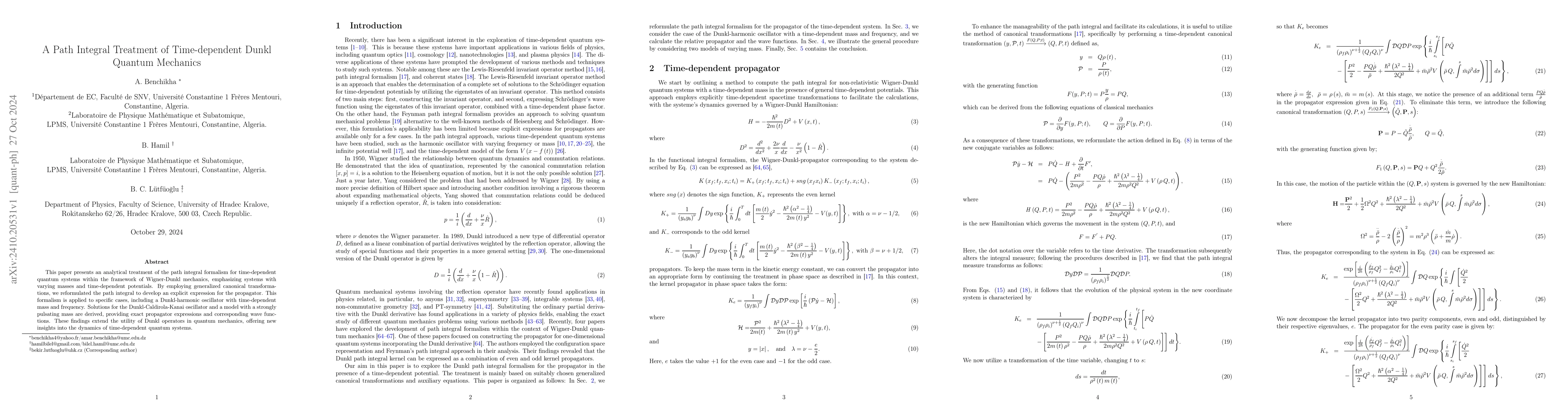 Thumbnail for A Path Integral Treatment of Time-dependent Dunkl Quantum Mechanics