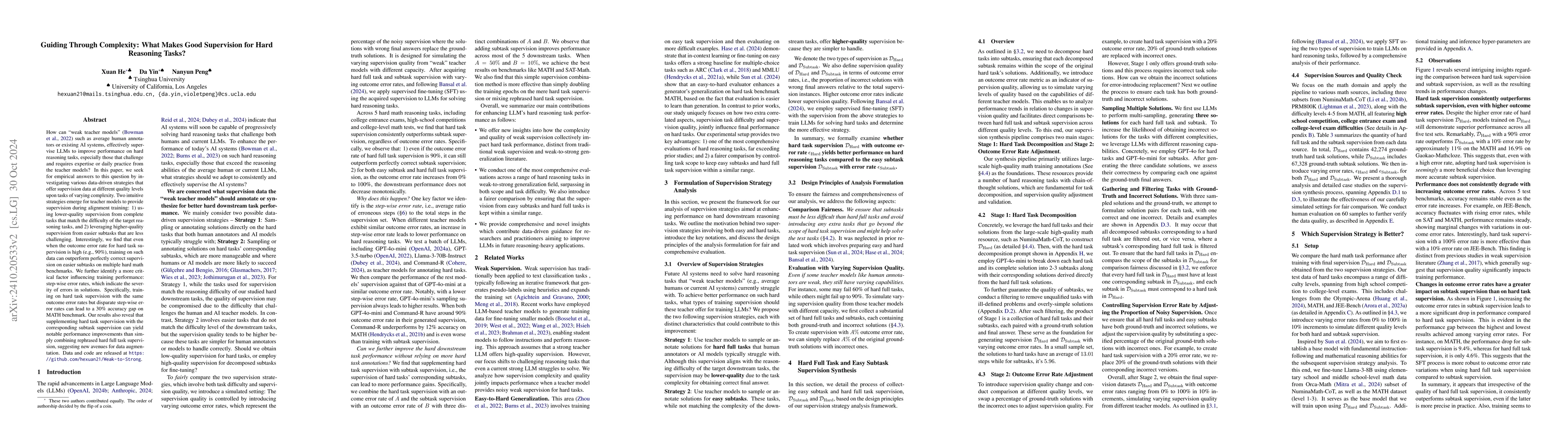 Thumbnail for Guiding Through Complexity: What Makes Good Supervision for Hard
  Reasoning Tasks?