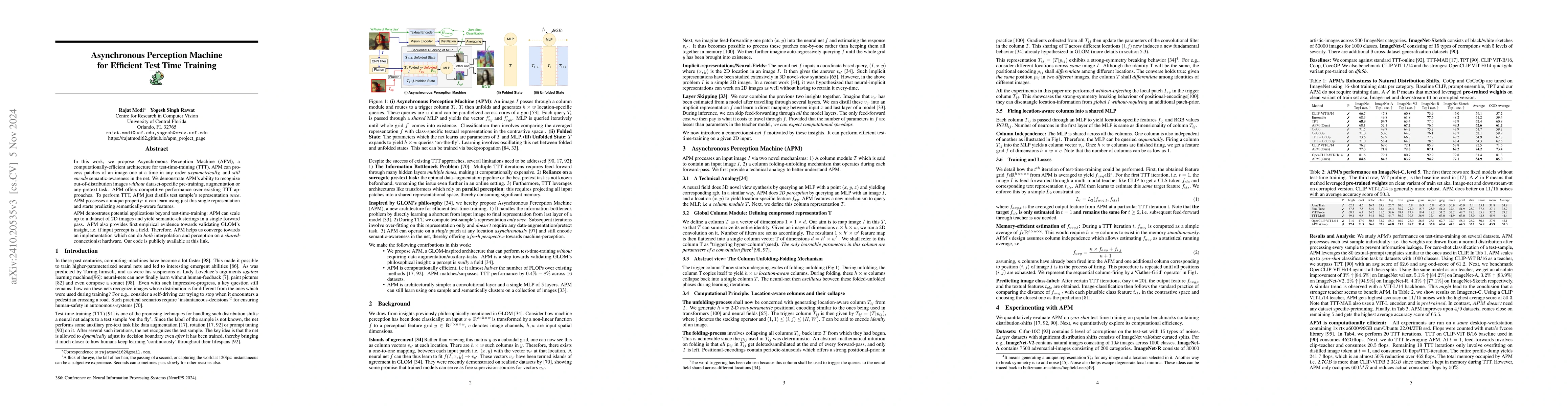 Thumbnail for Asynchronous Perception Machine For Efficient Test-Time-Training