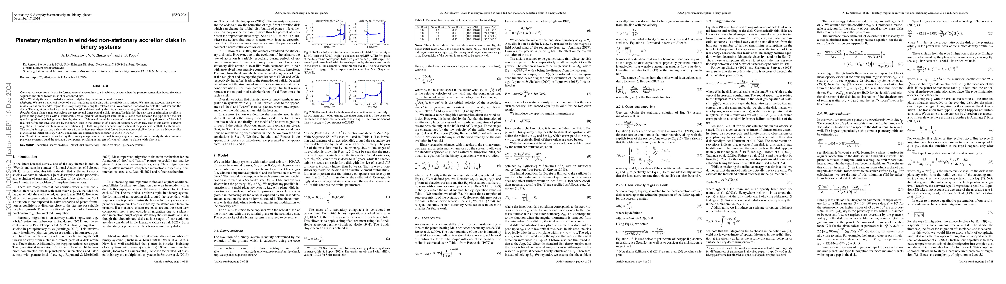 Thumbnail for Planetary migration in wind-fed non-stationary accretion disks in binary
  systems