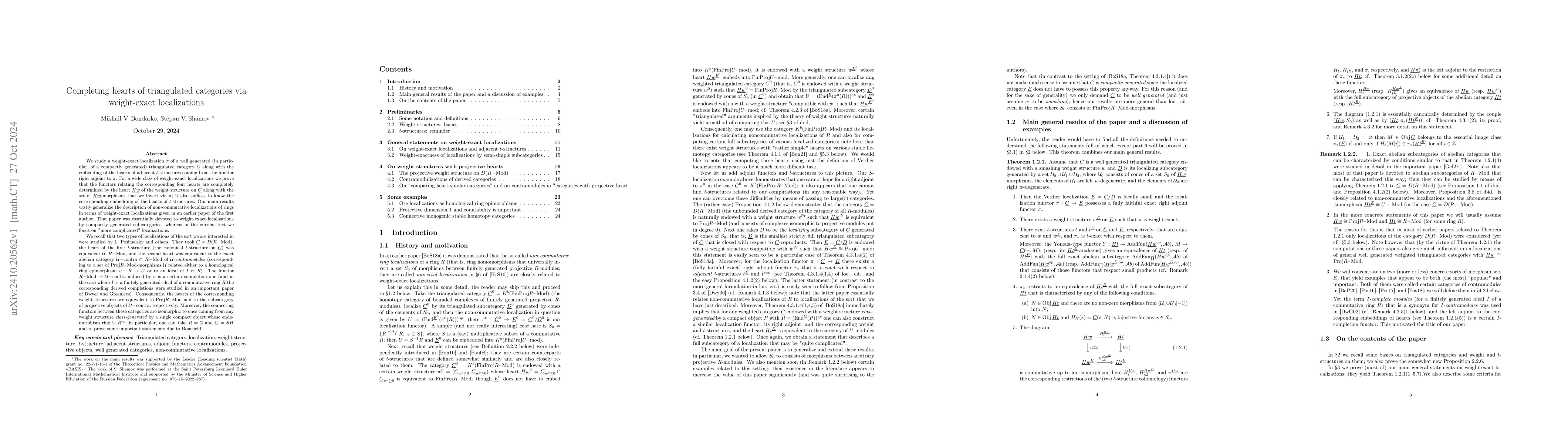 Thumbnail for Completing hearts of triangulated categories via weight-exact
  localizations