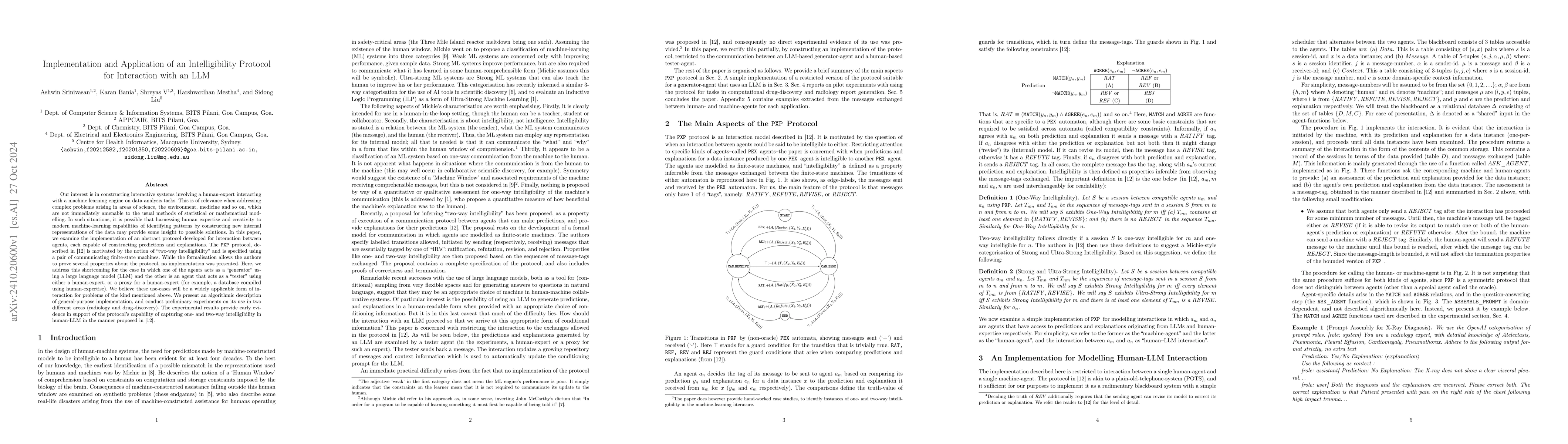Thumbnail for Implementation and Application of an Intelligibility Protocol for
  Interaction with an LLM