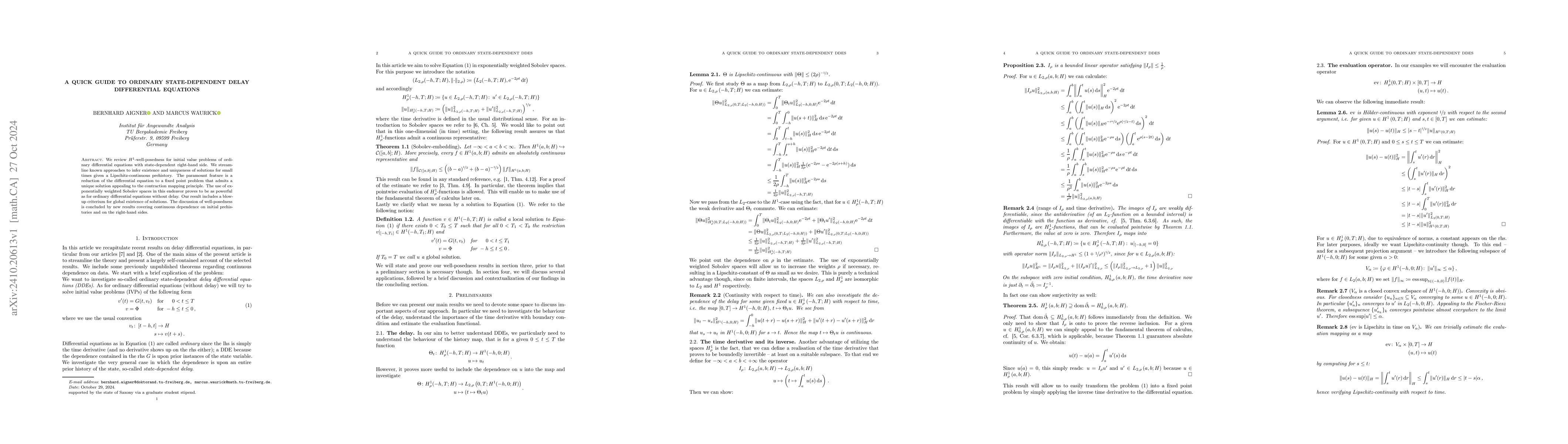 Thumbnail for A quick guide to ordinary state-dependent delay differential equations