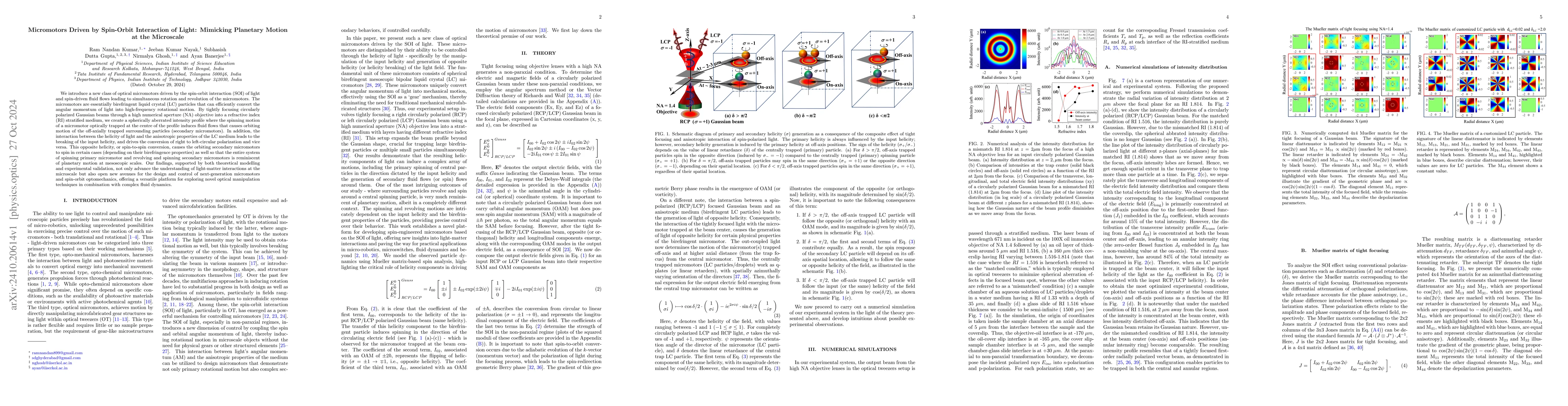 Thumbnail for Micromotors Driven by Spin-Orbit Interaction of Light: Mimicking
  Planetary Motion at the Microscale