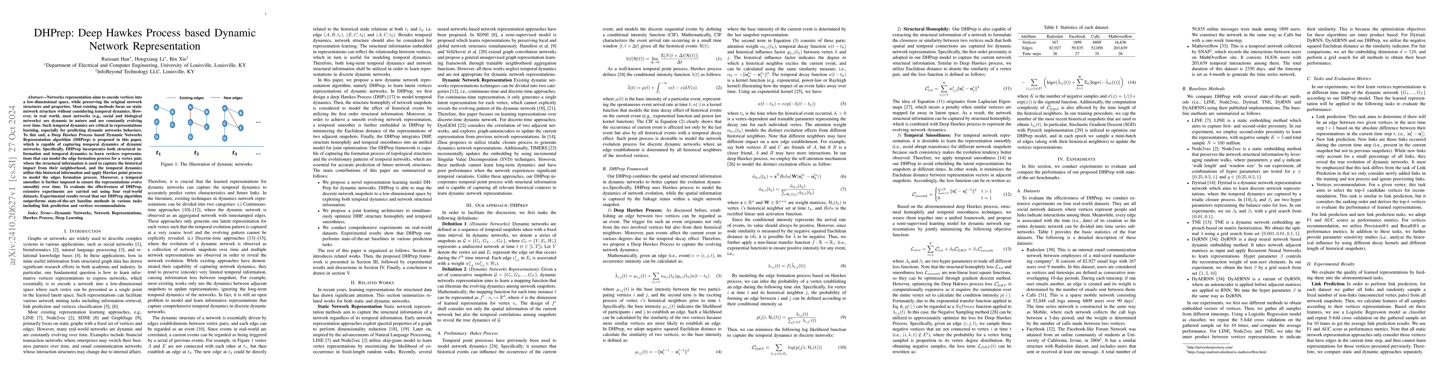 Thumbnail for DHPrep: Deep Hawkes Process based Dynamic Network Representation