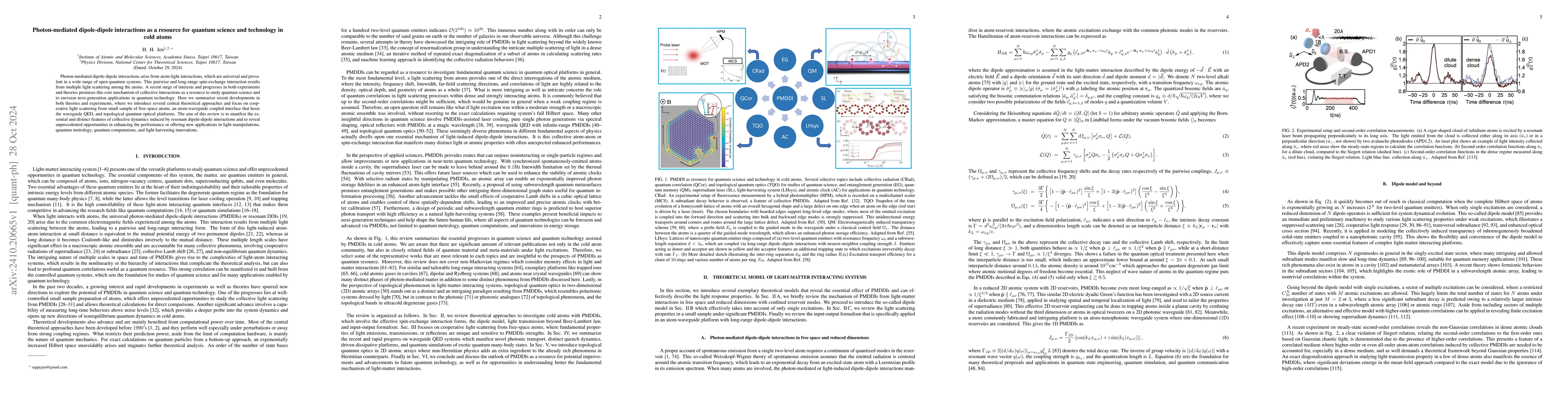 Thumbnail for Photon-mediated dipole-dipole interactions as a resource for quantum
  science and technology in cold atoms
