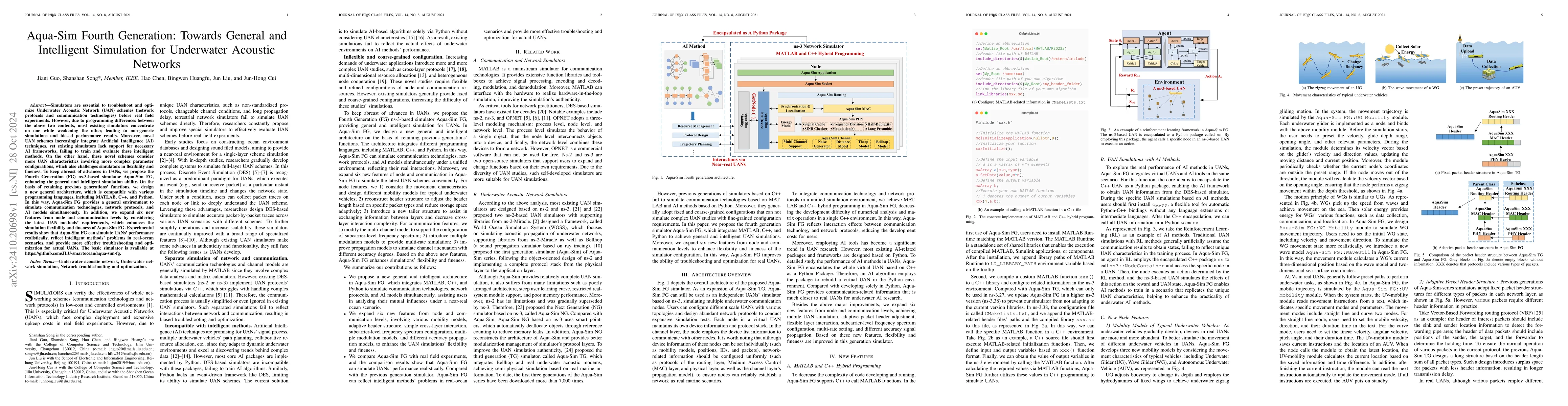 Thumbnail for Aqua-Sim Fourth Generation: Towards General and Intelligent Simulation
  for Underwater Acoustic Networks