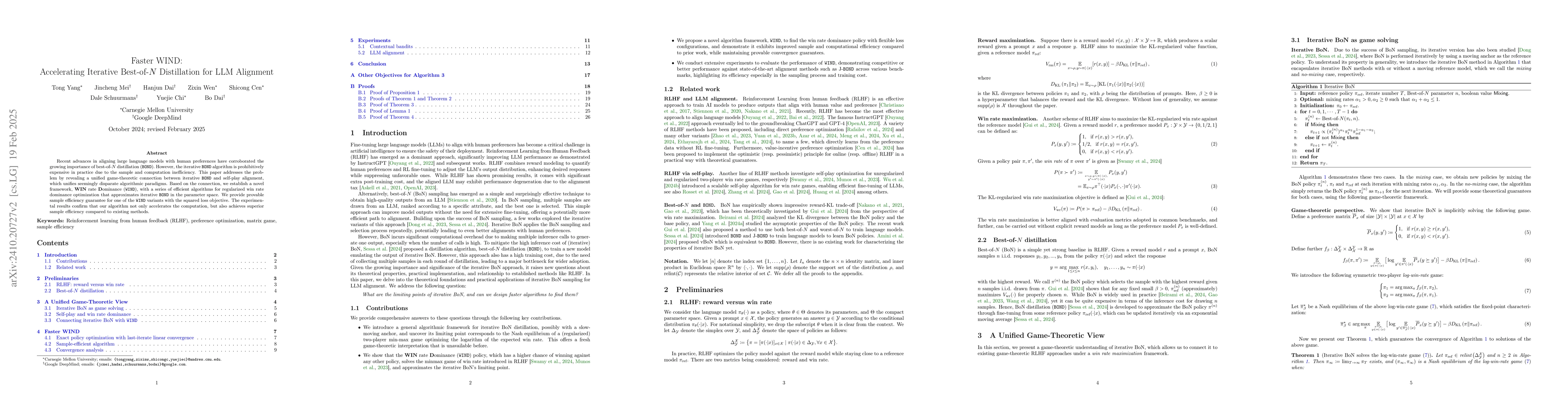 Thumbnail for Faster WIND: Accelerating Iterative Best-of-$N$ Distillation for LLM
  Alignment