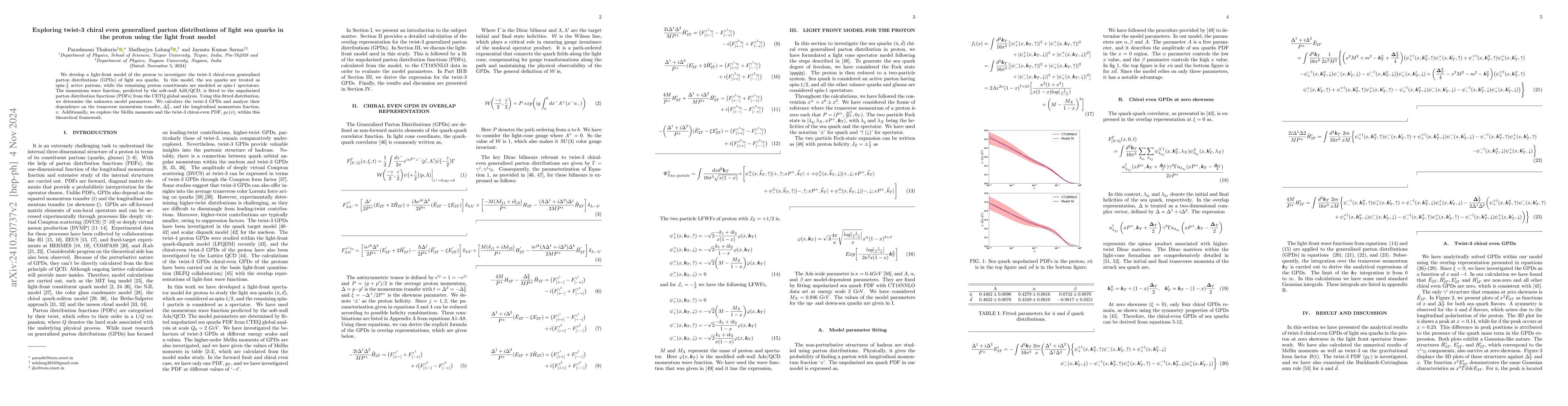 Thumbnail for Exploring twist-3 chiral even generalized parton distributions of light
  sea quarks in the proton using the light front model