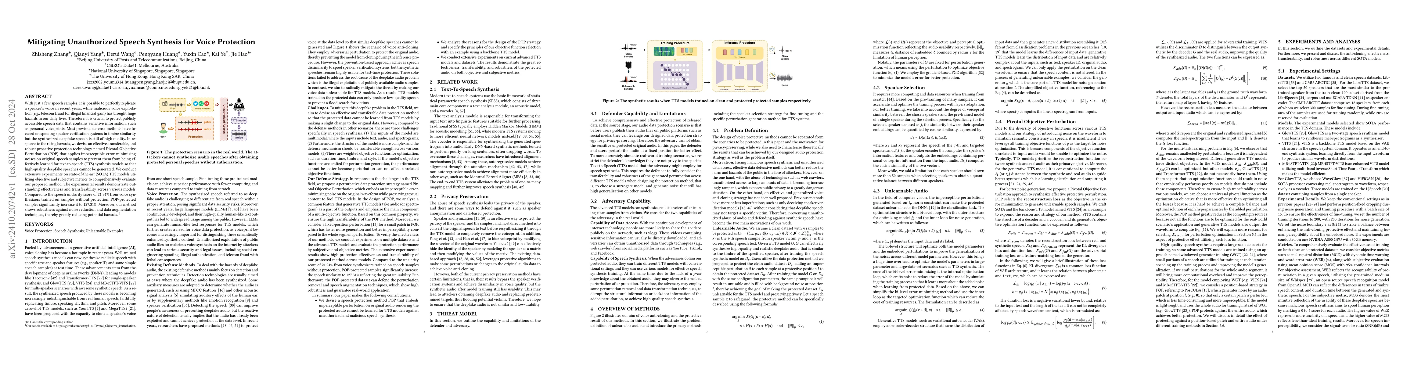 Thumbnail for Mitigating Unauthorized Speech Synthesis for Voice Protection