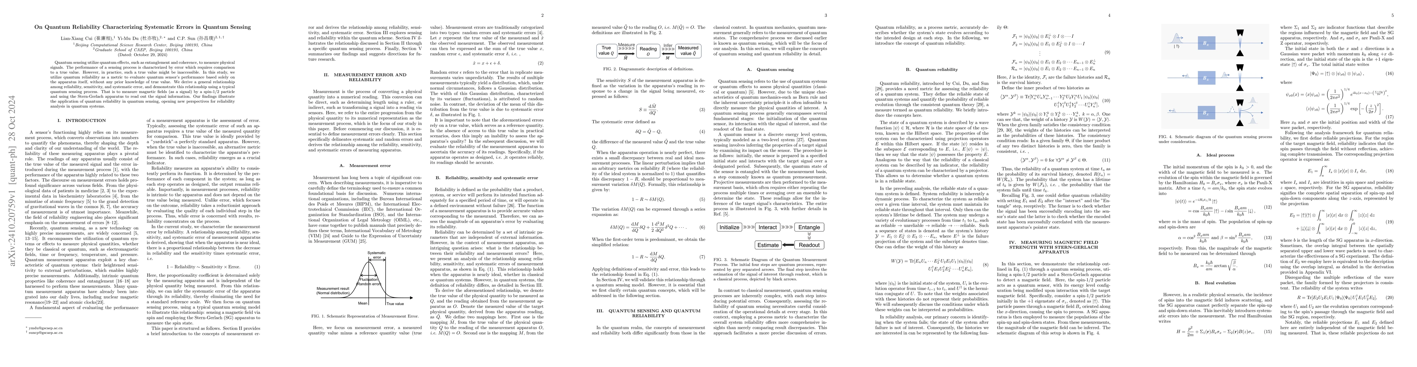 Thumbnail for On Quantum Reliability Characterizing Systematic Errors in Quantum
  Sensing