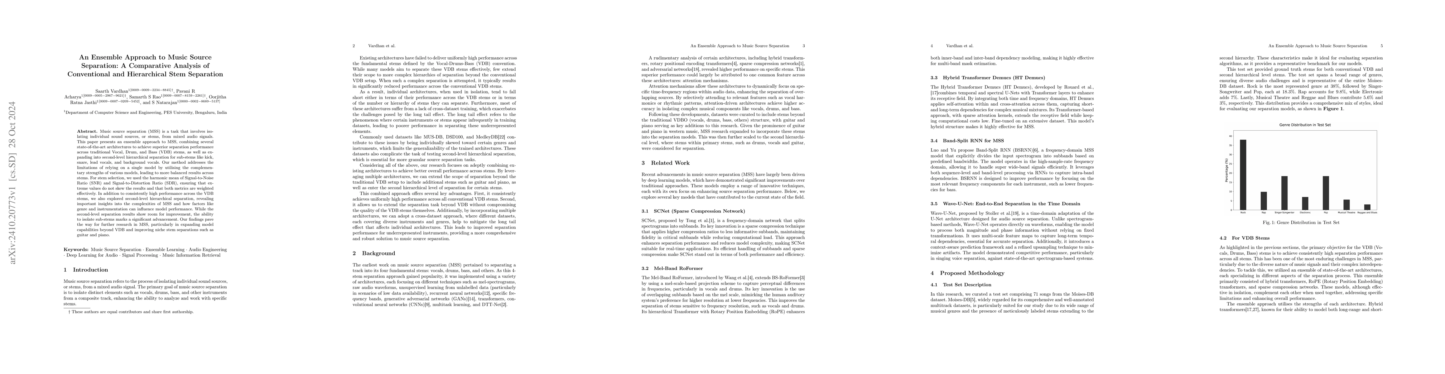 Thumbnail for An Ensemble Approach to Music Source Separation: A Comparative Analysis
  of Conventional and Hierarchical Stem Separation
