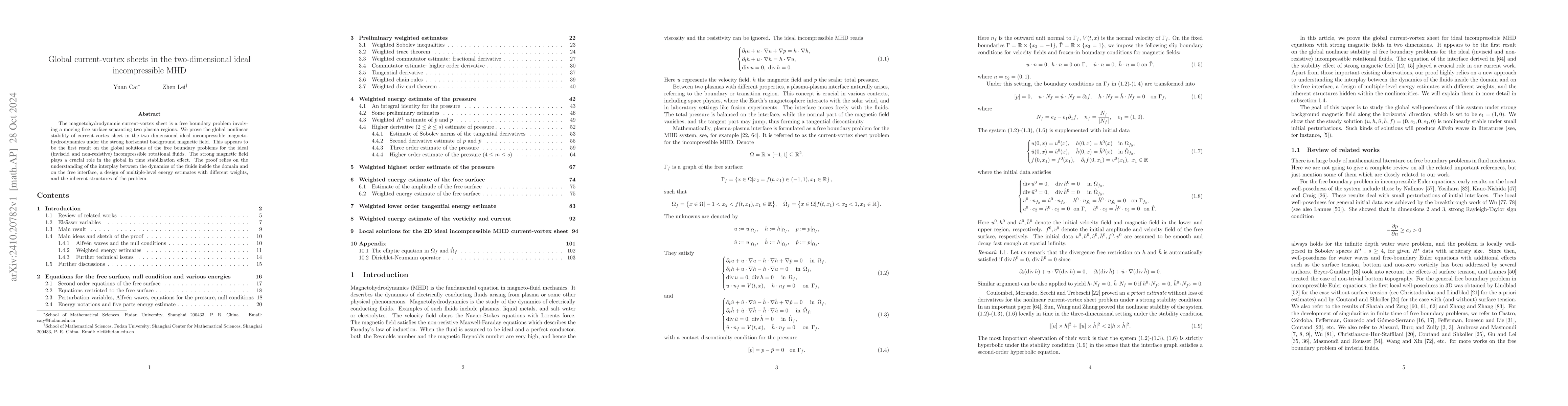 Thumbnail for Global current-vortex sheets in the two-dimensional ideal incompressible
  MHD