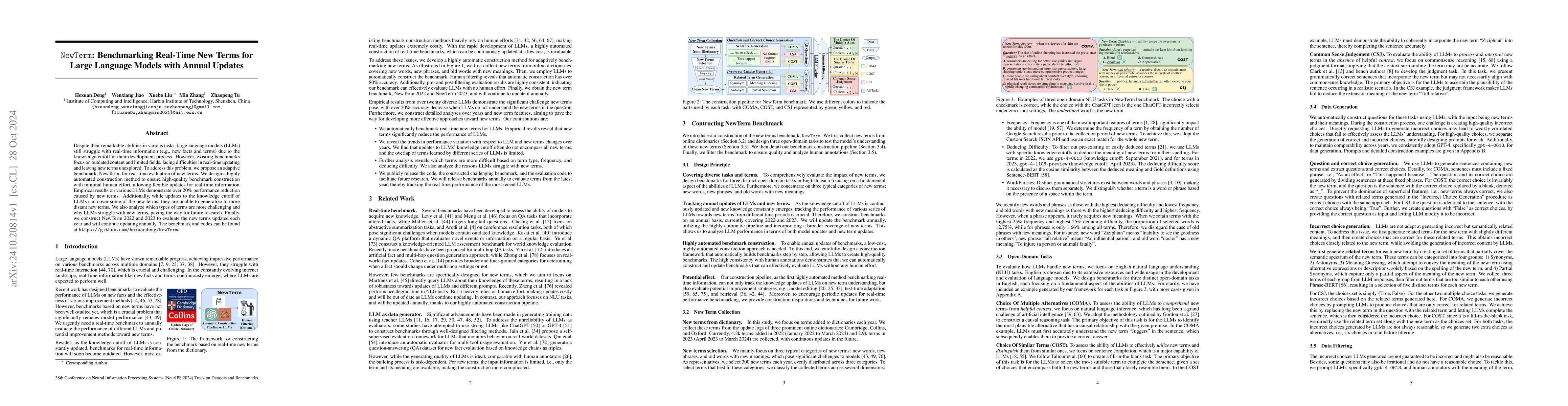 Thumbnail for NewTerm: Benchmarking Real-Time New Terms for Large Language Models with
  Annual Updates