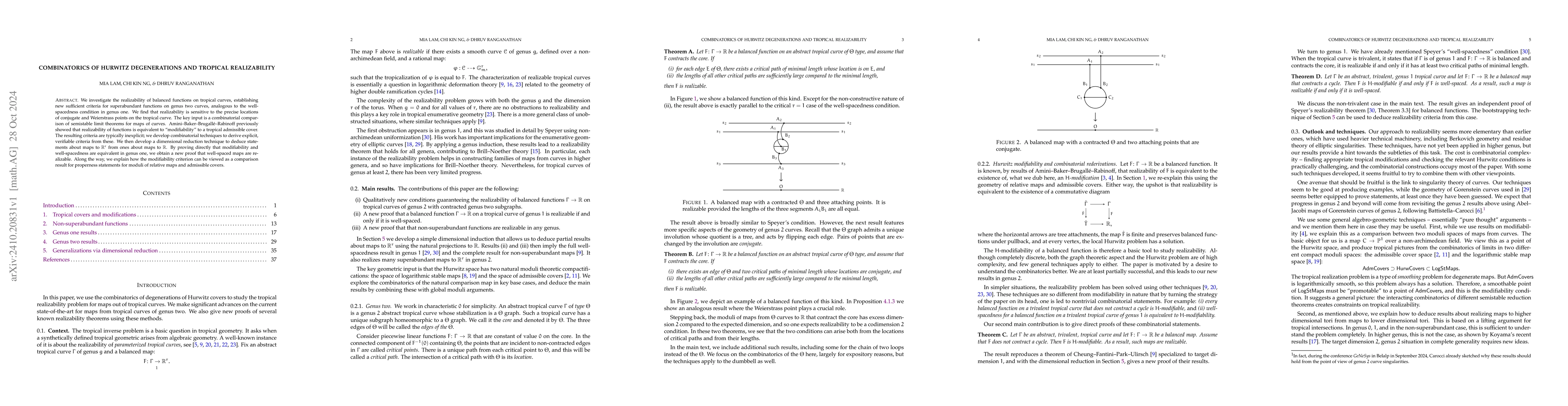 Thumbnail for Combinatorics of Hurwitz degenerations and tropical realizability