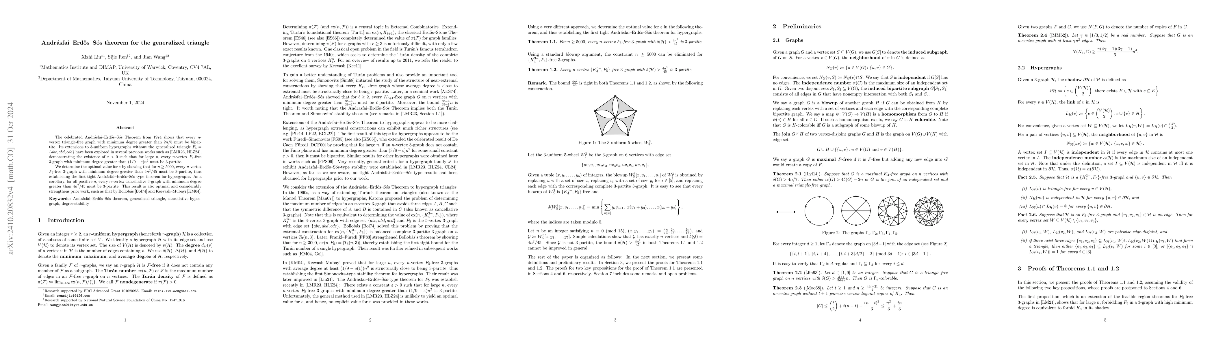 Thumbnail for AndrĂĄsfai--ErdĹ‘s--SĂłs theorem for the generalized triangle